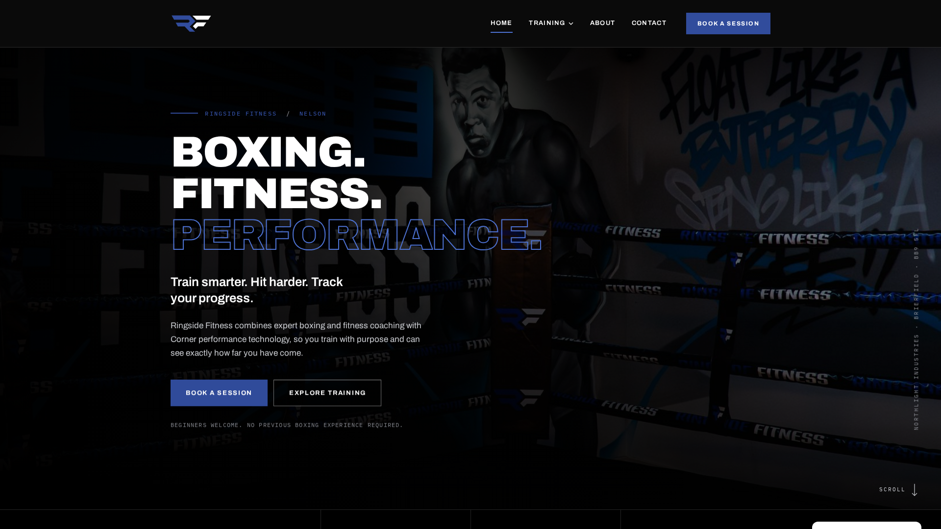 Ringside Fitness website homepage shown on desktop