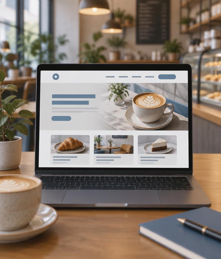 Original design concept for an independent café website